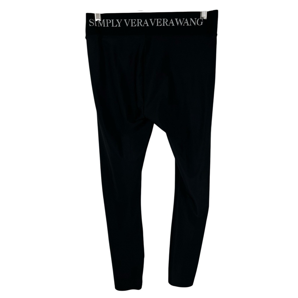 Simply Vera Vera Wang Black Pull On Leggings Stretch Logo Women's Size Medium